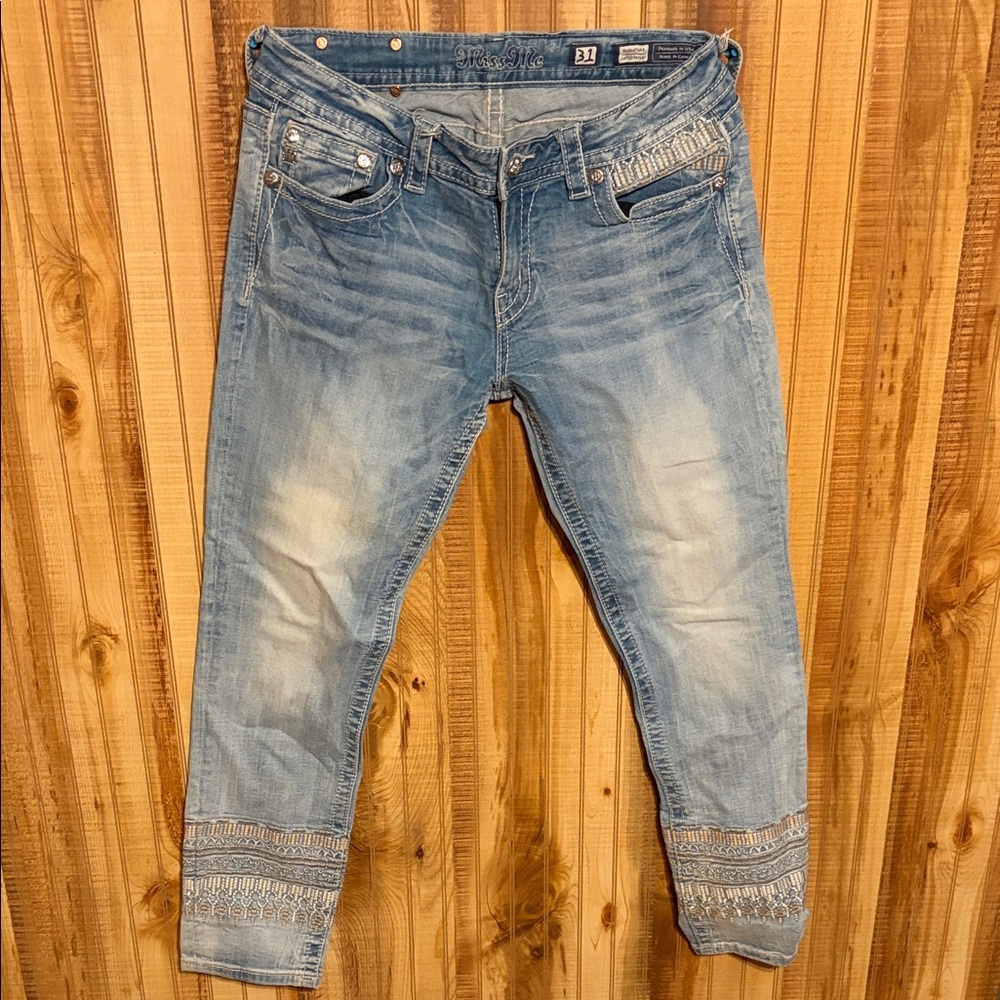 Miss Me Light Blue Straight Leg Jeans